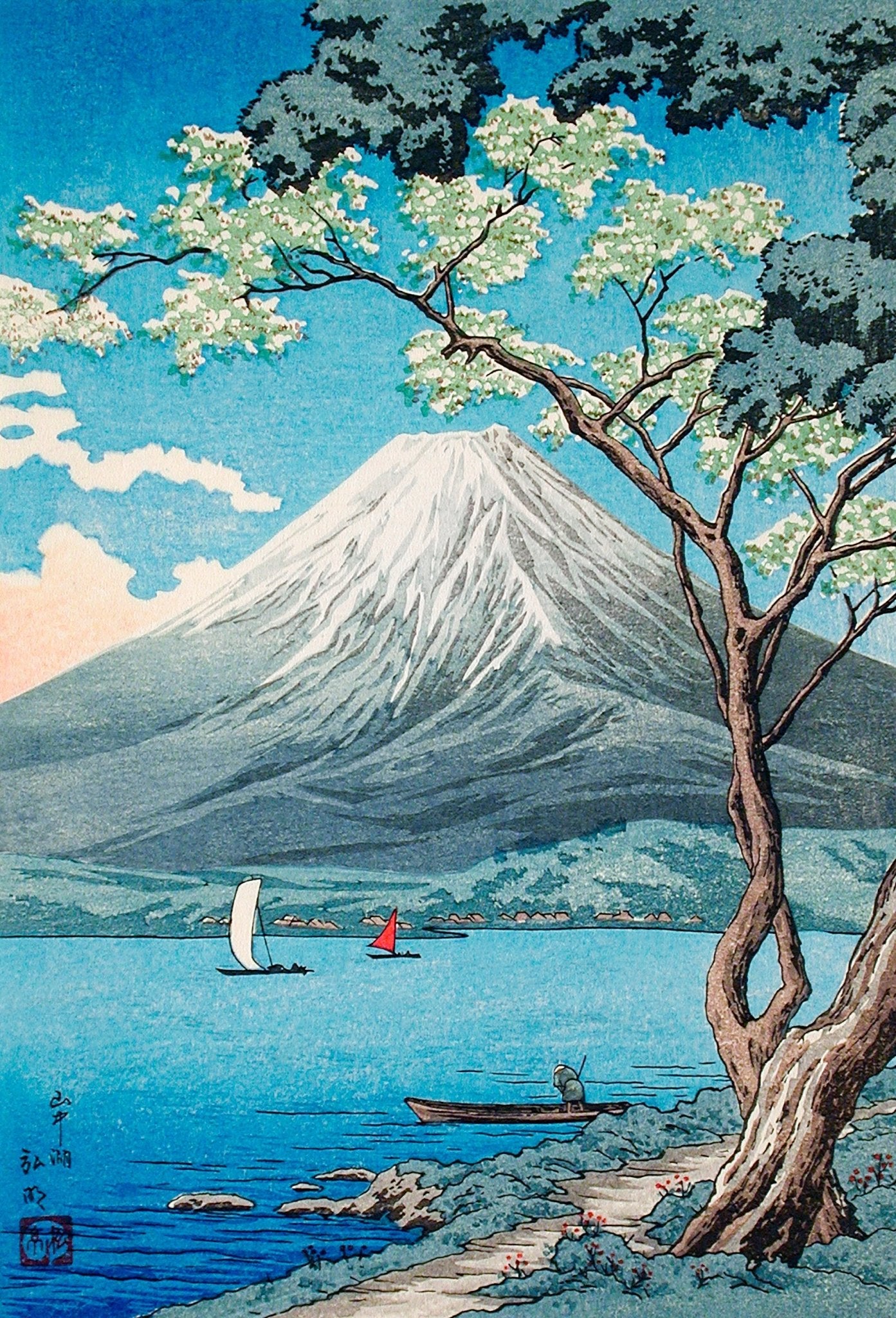 a*a様 絵画原画（魂を映すカスケード）ミラクル アート　貴婦人　風景画　rea Japanese Wall Art - Lyrea