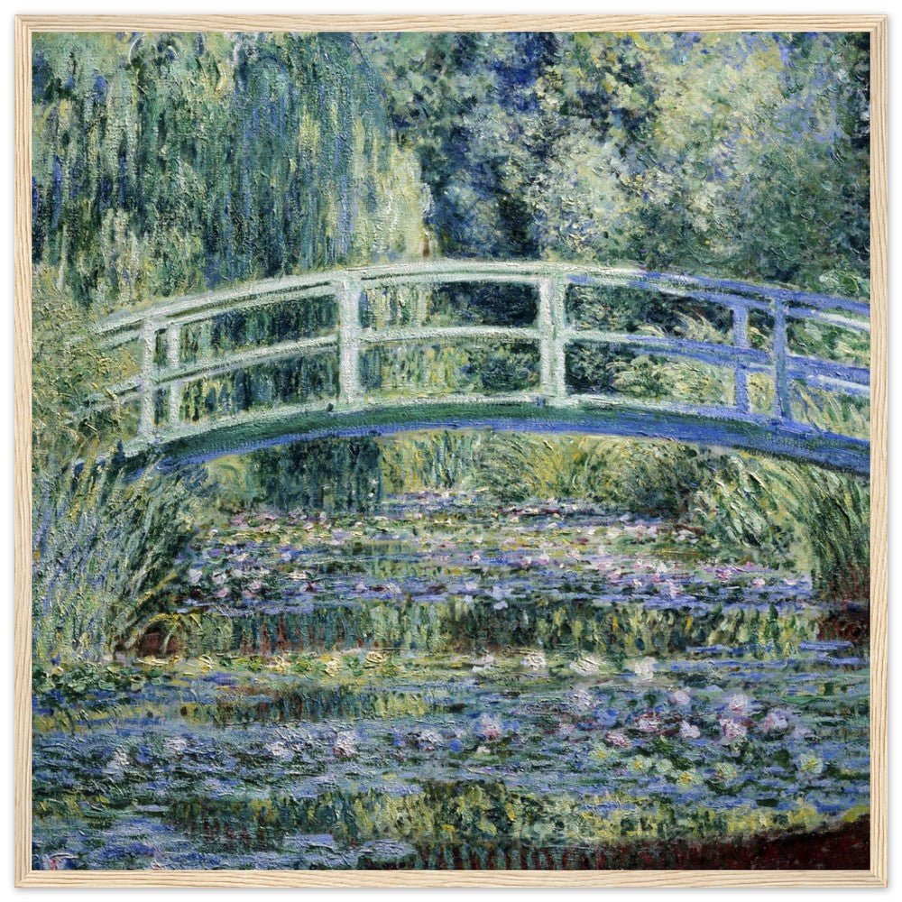 Claude Monet's "Water Lilies and Japanese Bridge" Wooden Framed Poster - Lyrea
