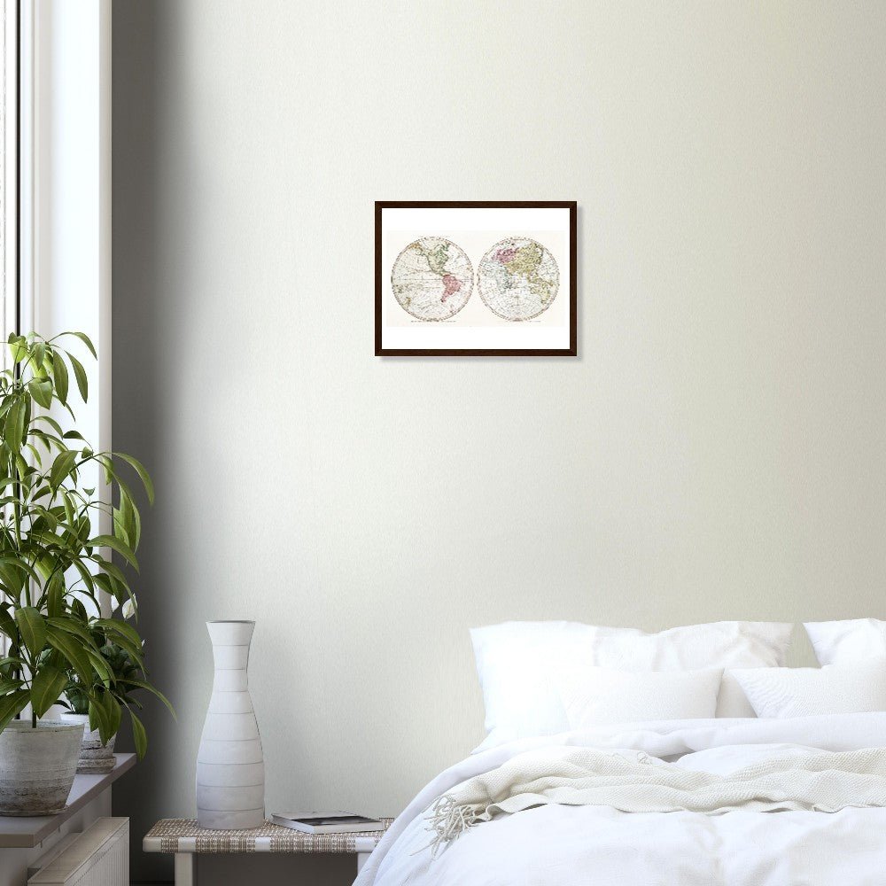 New World, Old World (1790) - Classic Semi - Glossy Paper Wooden Framed Poster - Lyrea