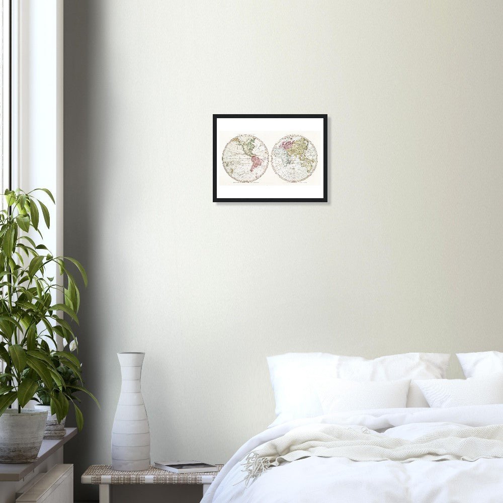 New World, Old World (1790) - Classic Semi - Glossy Paper Wooden Framed Poster - Lyrea