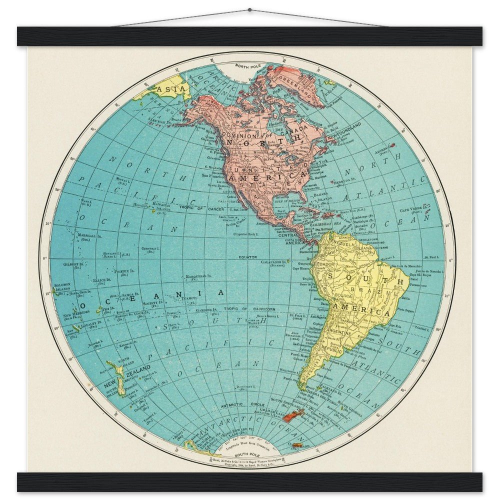 Western Hemisphere - Classic Semi - Glossy Paper Poster with Hanger - Lyrea