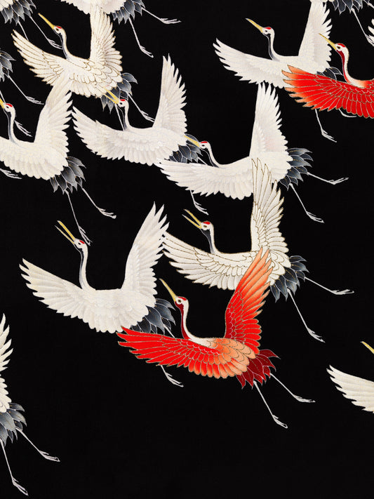 Furisode with a Myriad of Flying Cranes