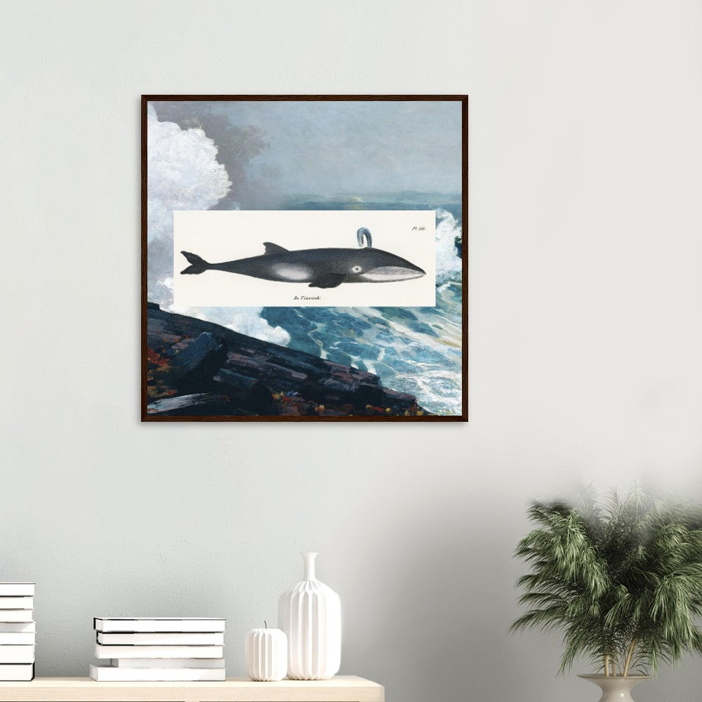 Whale (1824) & Northeaster (1895) Classic Semi - Glossy Paper Wooden Framed Poster - Lyrea