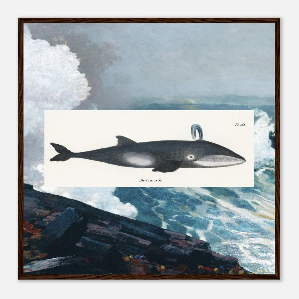 Whale (1824) & Northeaster (1895) Classic Semi - Glossy Paper Wooden Framed Poster - Lyrea