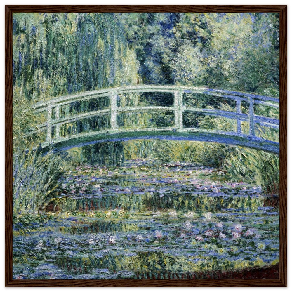 Claude Monet's "Water Lilies and Japanese Bridge" Wooden Framed Poster - Lyrea