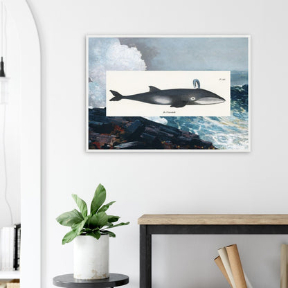 Whale (1824) & Northeaster (1895) Classic Semi - Glossy Paper Wooden Framed Poster - Lyrea
