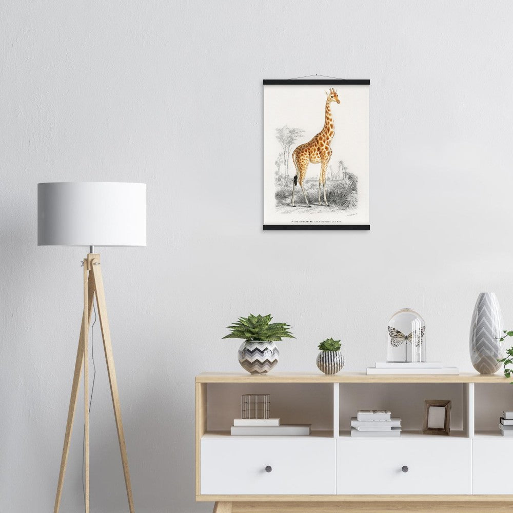 Giraffa camelopardalis | Classic Semi - Glossy Paper Poster with Hanger - Lyrea