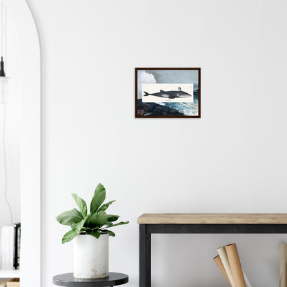 Whale (1824) & Northeaster (1895) Classic Semi - Glossy Paper Wooden Framed Poster - Lyrea