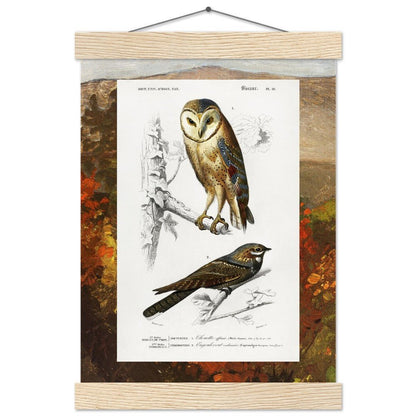 Birds & Autumn Treetops | Classic Semi - Glossy Paper Poster with Hanger - Lyrea