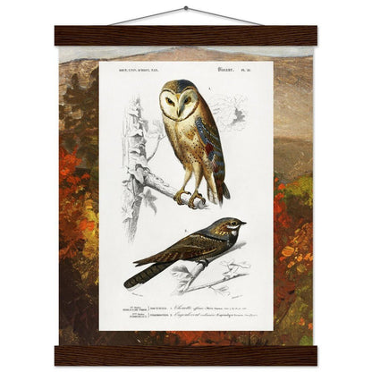 Birds & Autumn Treetops | Classic Semi - Glossy Paper Poster with Hanger - Lyrea