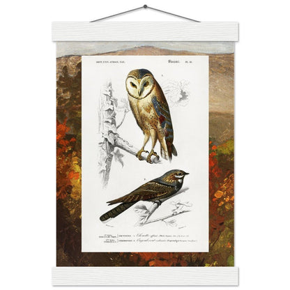 Birds & Autumn Treetops | Classic Semi - Glossy Paper Poster with Hanger - Lyrea