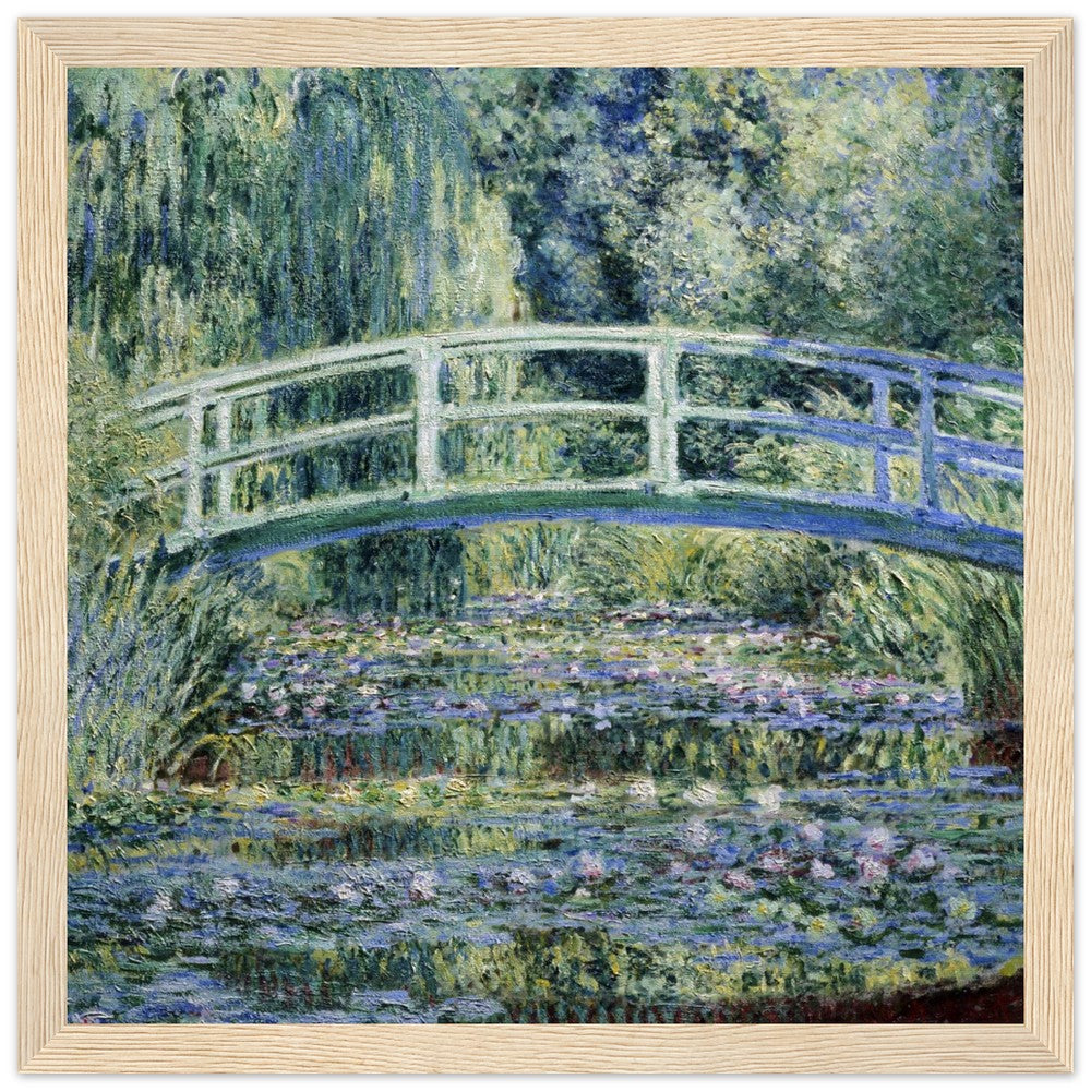 Claude Monet's "Water Lilies and Japanese Bridge" Wooden Framed Poster - Lyrea