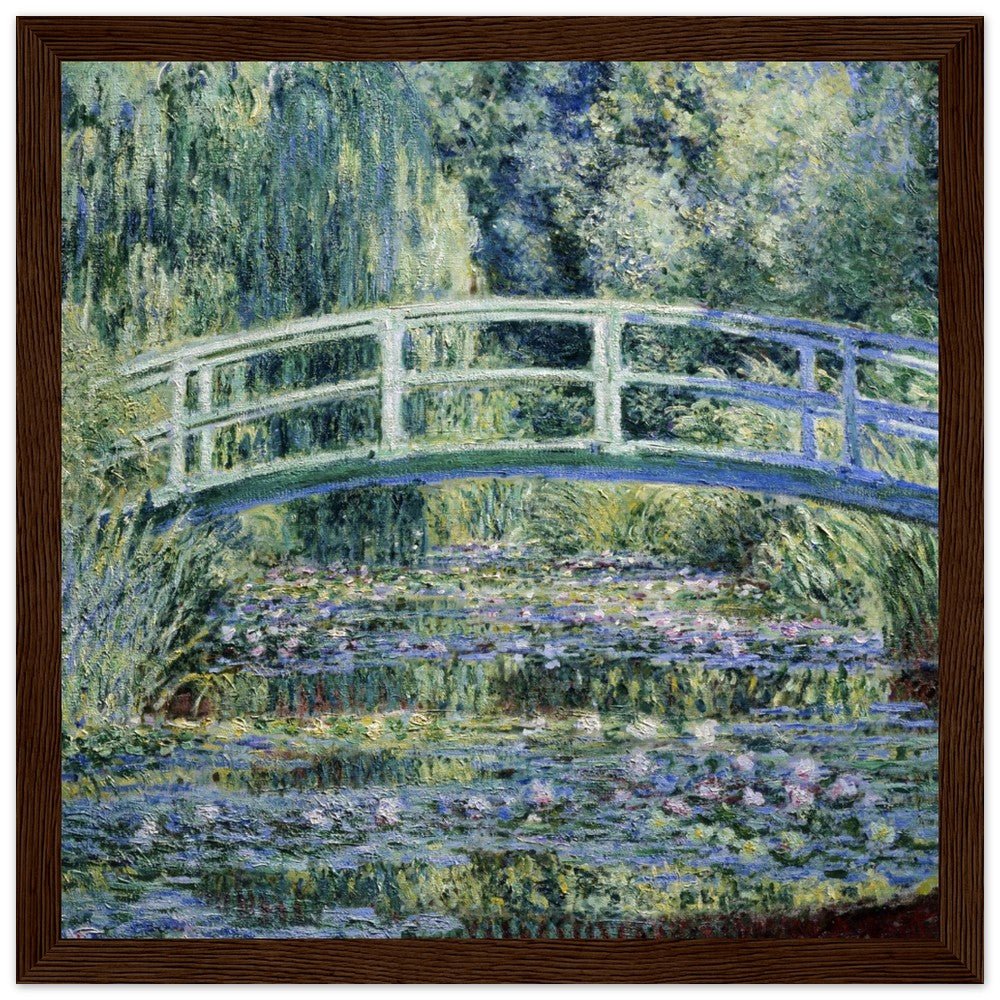 Claude Monet's "Water Lilies and Japanese Bridge" Wooden Framed Poster - Lyrea