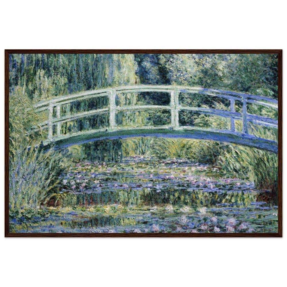 Claude Monet's "Water Lilies and Japanese Bridge" Wooden Framed Poster - Lyrea