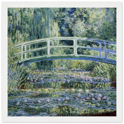 Claude Monet's "Water Lilies and Japanese Bridge" Wooden Framed Poster - Lyrea