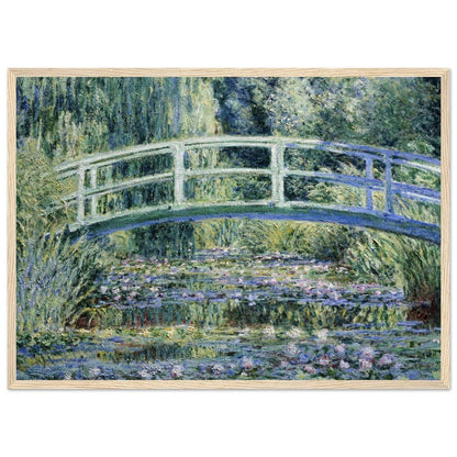Claude Monet's "Water Lilies and Japanese Bridge" Wooden Framed Poster - Lyrea