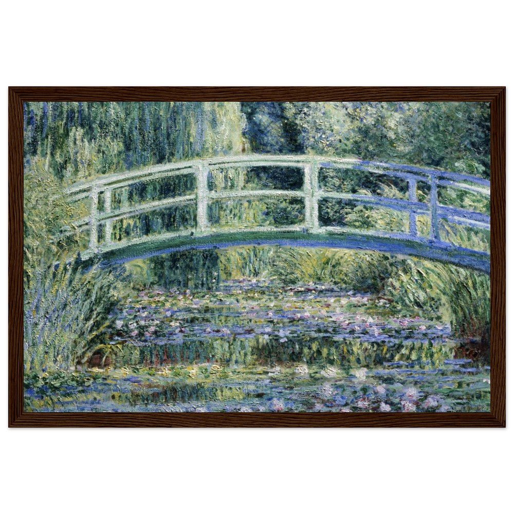 Claude Monet's "Water Lilies and Japanese Bridge" Wooden Framed Poster - Lyrea