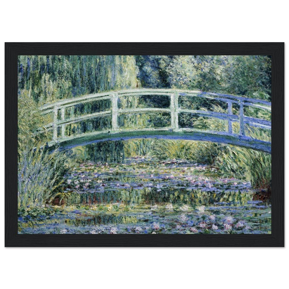 Claude Monet's "Water Lilies and Japanese Bridge" Wooden Framed Poster - Lyrea