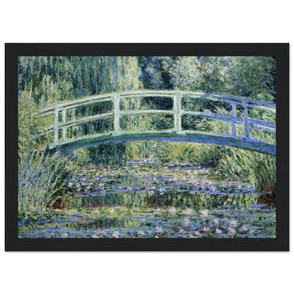 Claude Monet's "Water Lilies and Japanese Bridge" Wooden Framed Poster - Lyrea