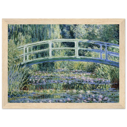 Claude Monet's "Water Lilies and Japanese Bridge" Wooden Framed Poster - Lyrea