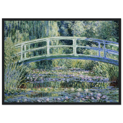 Claude Monet's "Water Lilies and Japanese Bridge" Wooden Framed Poster - Lyrea