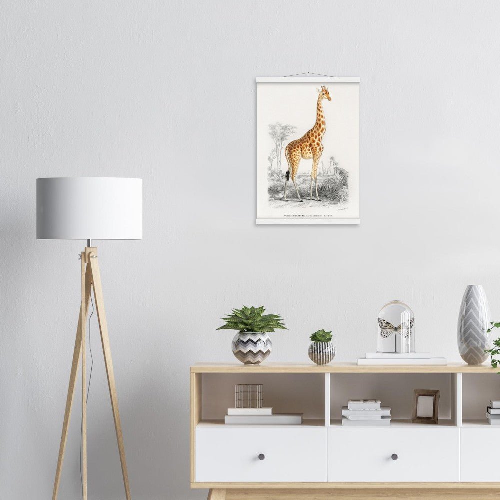 Giraffa camelopardalis | Classic Semi - Glossy Paper Poster with Hanger - Lyrea