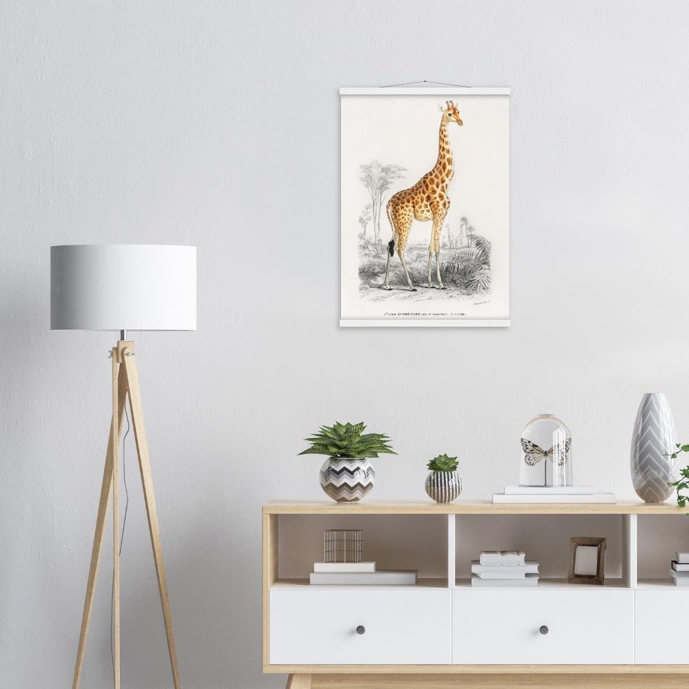 Giraffa camelopardalis | Classic Semi - Glossy Paper Poster with Hanger - Lyrea