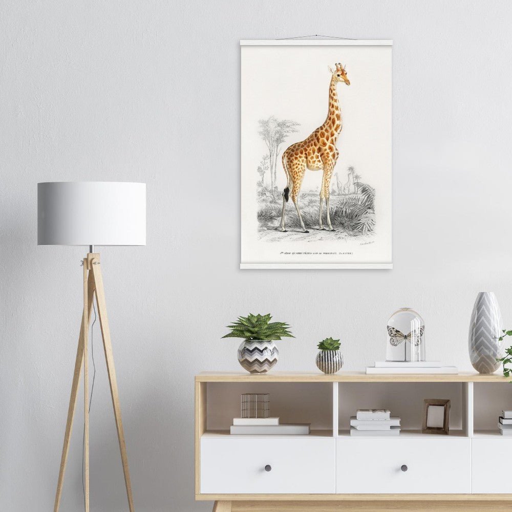 Giraffa camelopardalis | Classic Semi - Glossy Paper Poster with Hanger - Lyrea