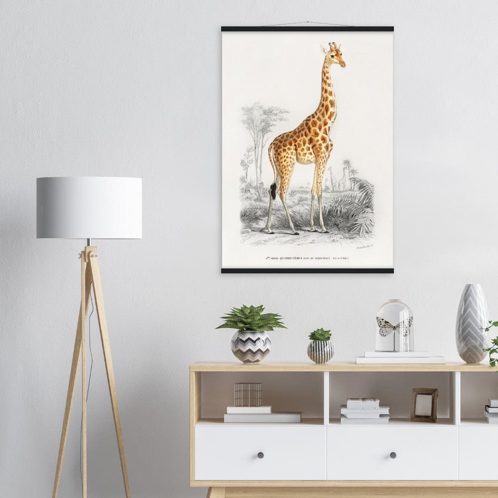 Giraffa camelopardalis | Classic Semi - Glossy Paper Poster with Hanger - Lyrea