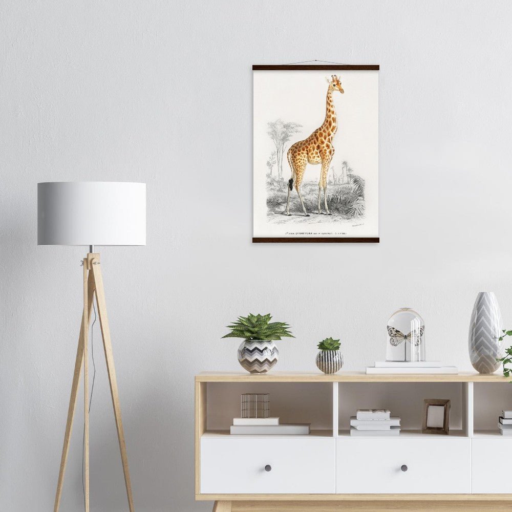 Giraffa camelopardalis | Classic Semi - Glossy Paper Poster with Hanger - Lyrea