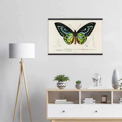Green birdwing Classic Semi - Glossy Paper Poster with Hanger - Lyrea