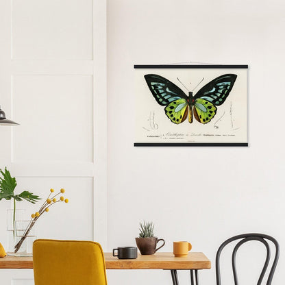 Green birdwing Classic Semi - Glossy Paper Poster with Hanger - Lyrea