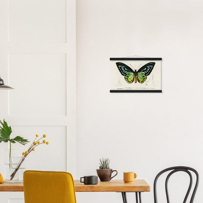 Green birdwing Classic Semi - Glossy Paper Poster with Hanger - Lyrea