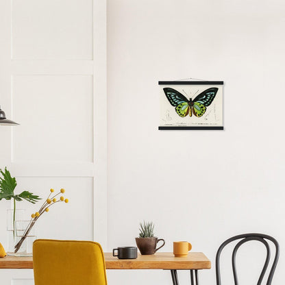 Green birdwing Classic Semi - Glossy Paper Poster with Hanger - Lyrea