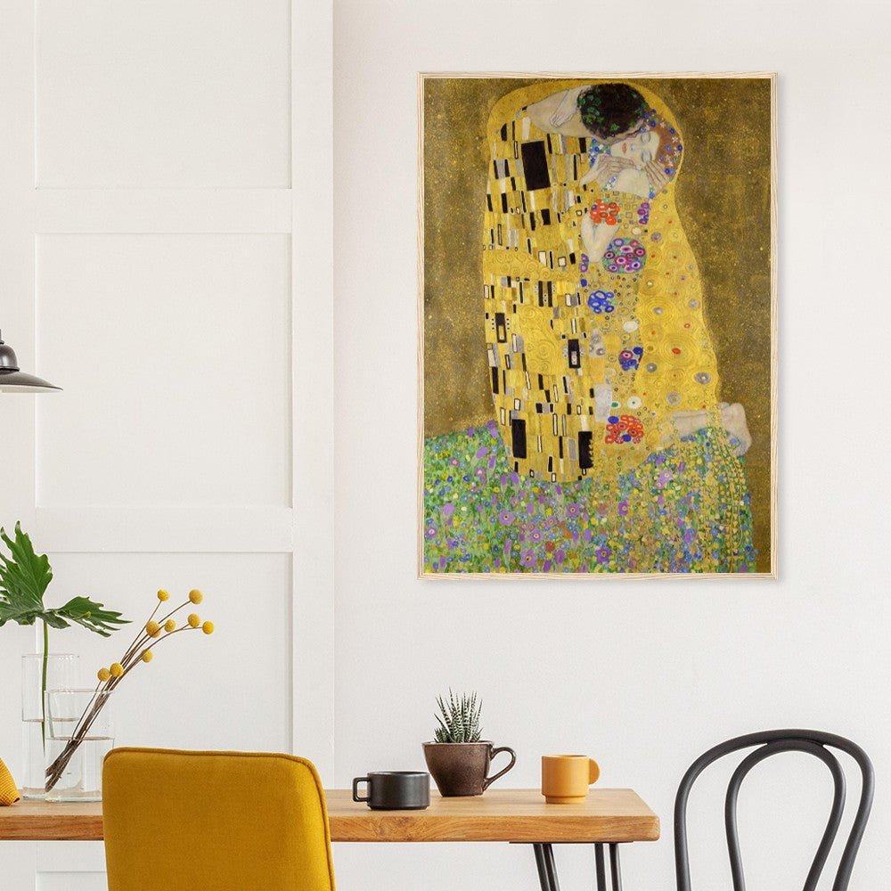 Gustav Klimt "The Kiss" Wooden Framed Poster - Lyrea