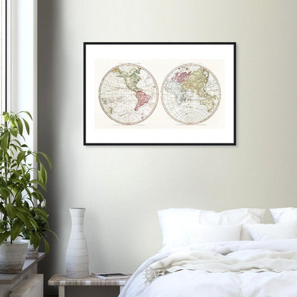 New World, Old World (1790) - Classic Semi - Glossy Paper Wooden Framed Poster - Lyrea