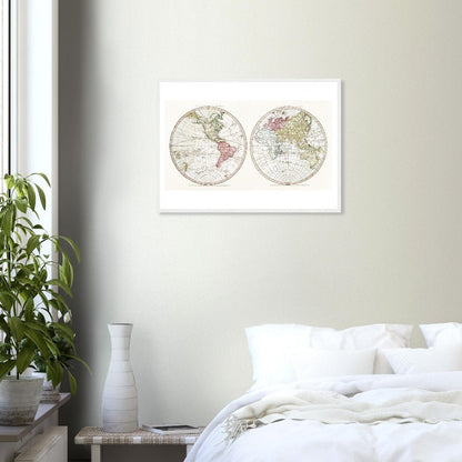 New World, Old World (1790) - Classic Semi - Glossy Paper Wooden Framed Poster - Lyrea