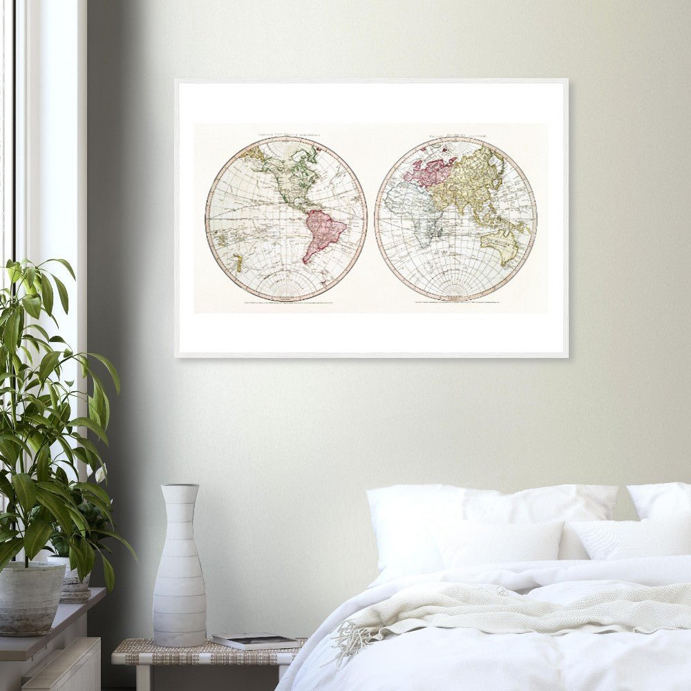 New World, Old World (1790) - Classic Semi - Glossy Paper Wooden Framed Poster - Lyrea