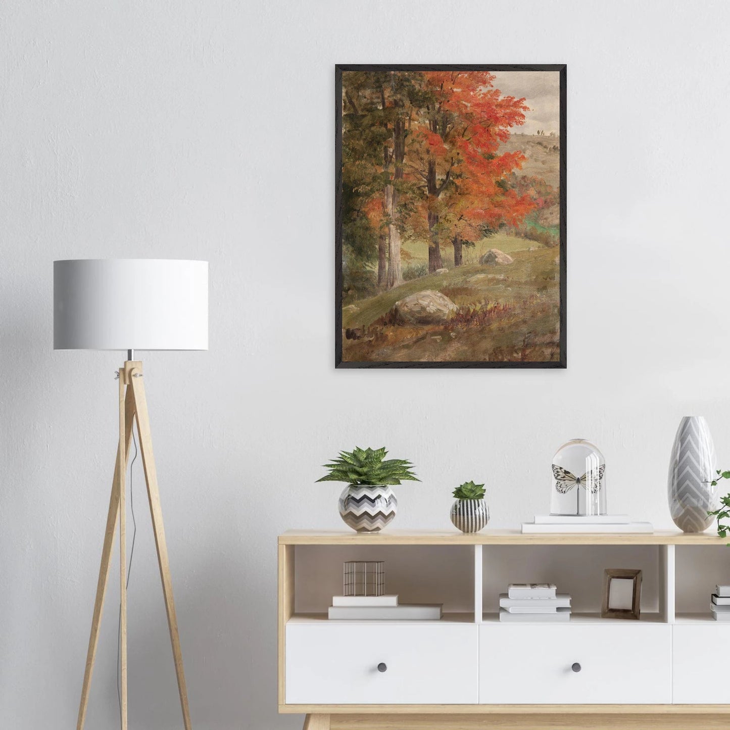 Premium Wood Frame Print | Woods in Autumn - Lyrea