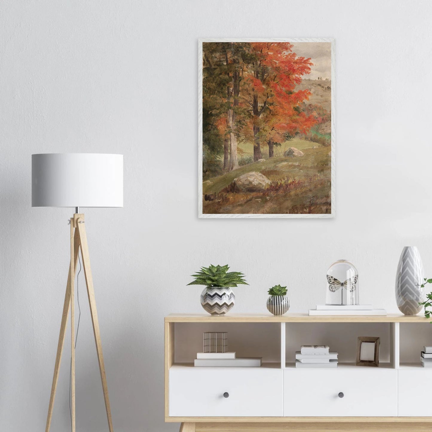 Premium Wood Frame Print | Woods in Autumn - Lyrea