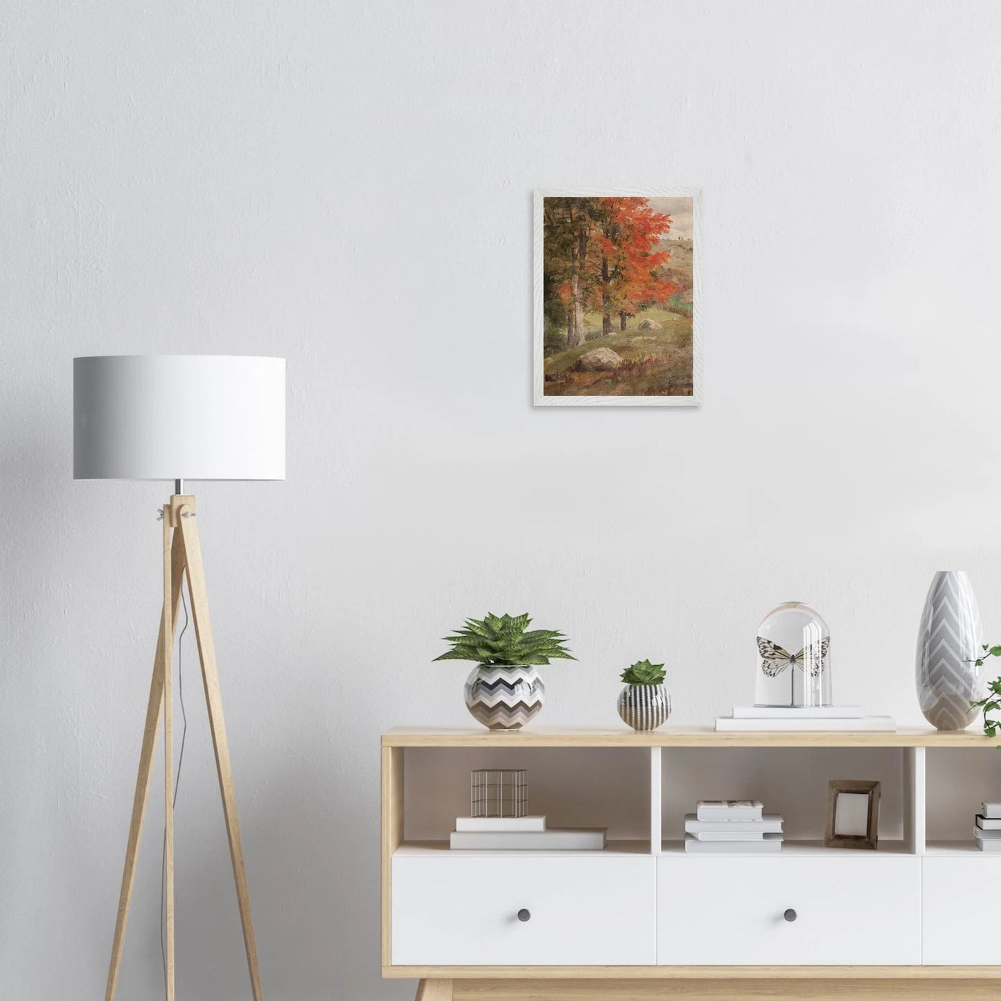 Premium Wood Frame Print | Woods in Autumn - Lyrea