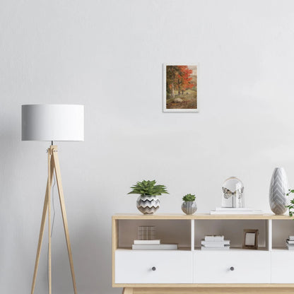 Premium Wood Frame Print | Woods in Autumn - Lyrea
