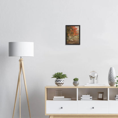 Premium Wood Frame Print | Woods in Autumn - Lyrea