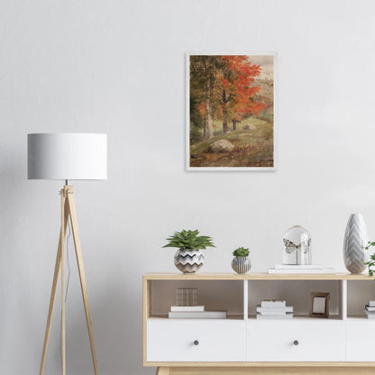 Premium Wood Frame Print | Woods in Autumn - Lyrea