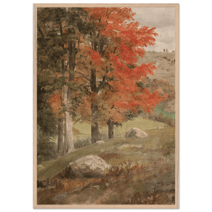 Premium Wood Frame Print | Woods in Autumn - Lyrea