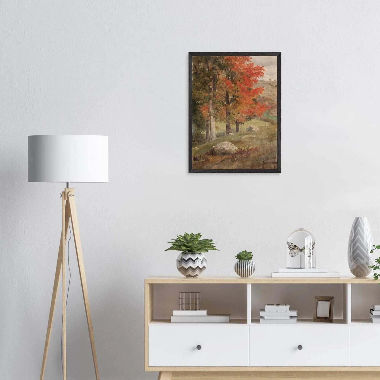 Premium Wood Frame Print | Woods in Autumn - Lyrea