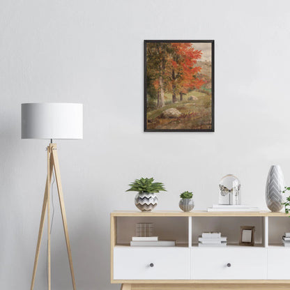 Premium Wood Frame Print | Woods in Autumn - Lyrea