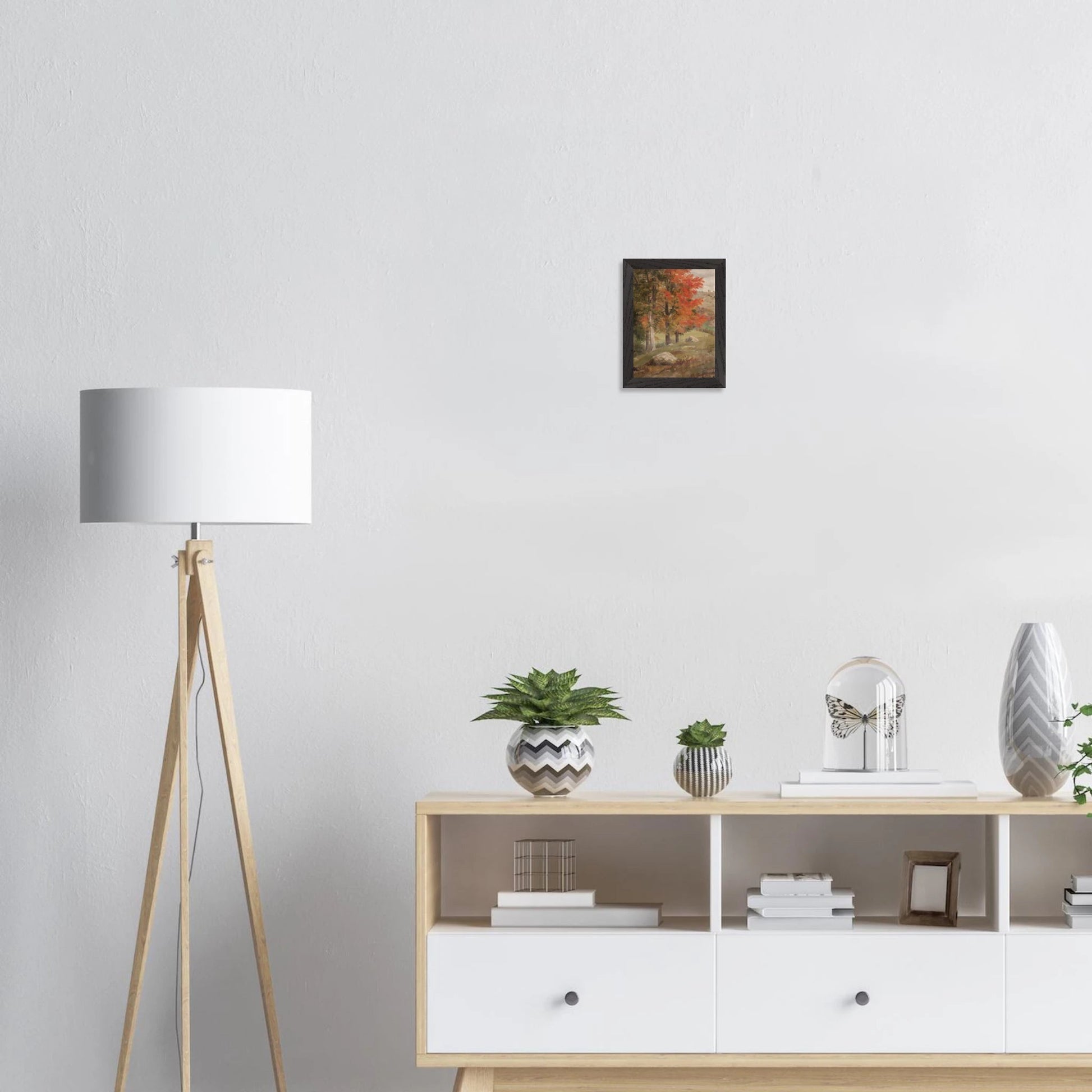 Premium Wood Frame Print | Woods in Autumn - Lyrea