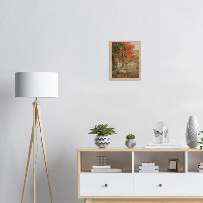 Premium Wood Frame Print | Woods in Autumn - Lyrea