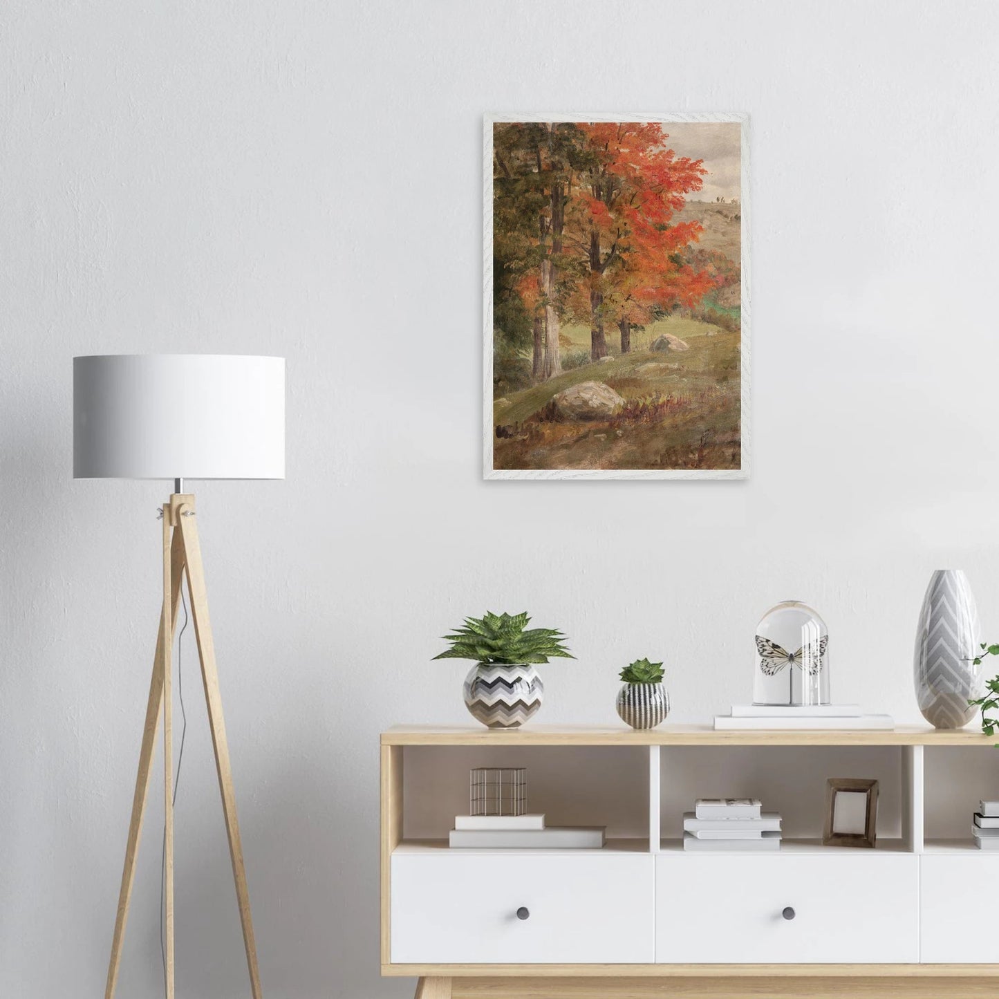 Premium Wood Frame Print | Woods in Autumn - Lyrea